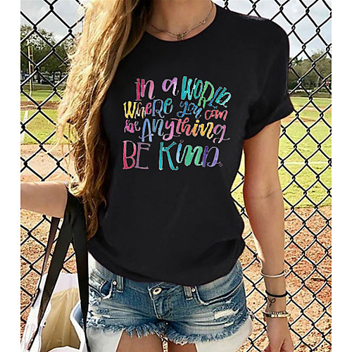 

Women's T-shirt Plus Size Graphic 3D Print Tops - Print Round Neck Loose Basic Daily Spring Summer Rainbow XS S M L XL 2XL 3XL 4XL 5XL 6XL / Going out
