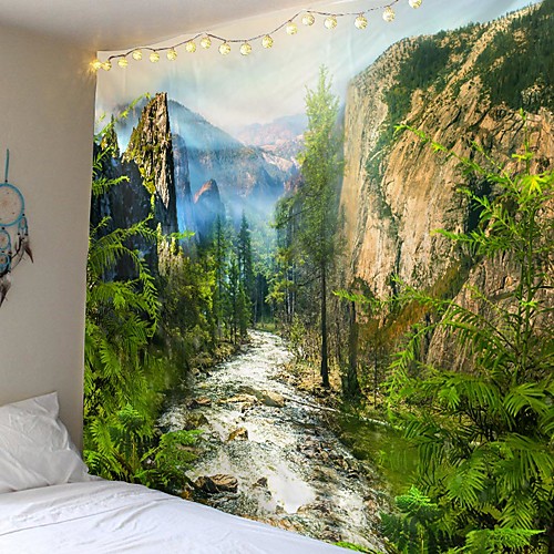 

Home Living Tapestry Wall Hanging Tapestries Wall Blanket Wall Art Wall Decor Forest Tree Blue Sky Cloudy Tapestry Wall Decor