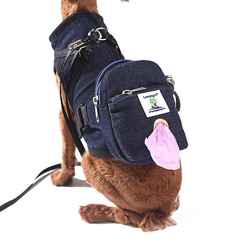 

Dog Chest Harness Dog Backpack Portable Multi layer Travel Solid Colored Fabric Medium Dog Large Dog Outdoor Running Blue