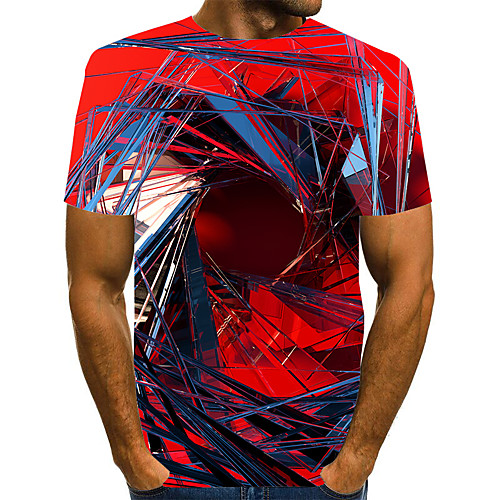 

Men's Graphic Print T-shirt Street chic Exaggerated Daily Going out Rainbow