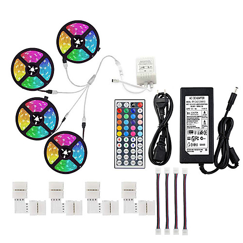 

20M LED Light Strips RGB Tiktok Lights Not-Waterproof SMD 5050 10mm 600LEDs Rope Lighting Color Changing Full Kit with 44-keys IR Remote Controller LED Lighting Strips for Home Kitchen Indoor Decorati