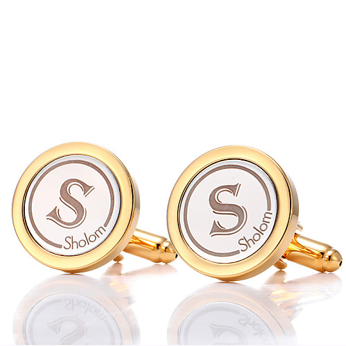 

Personalized Customized Men's Cufflink Set Geometrical Geometric 1pc / pack Golden