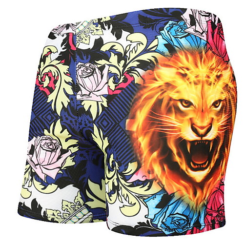 

Men's Beach board shorts Swimwear Swimsuit - 3D Animal Print Quick Dry L XL XXL Navy Blue