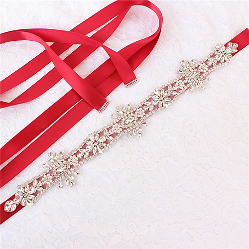 

Satin / Tulle Wedding / Party / Evening Sash With Imitation Pearl / Belt / Appliques Women's Sashes