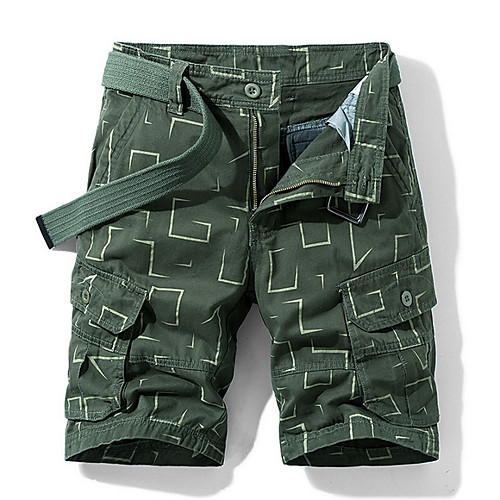 

Men's Basic Loose Daily Shorts Tactical Cargo Pants Plaid Checkered Knee Length Black Army Green Khaki / Summer