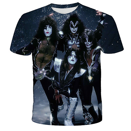 

Men's Graphic Print T-shirt Street chic Exaggerated Daily Holiday Black