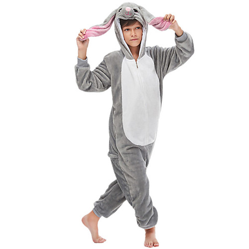 

Kid's Camouflage Kigurumi Pajamas Nightwear Rabbit Bunny Dog Onesie Pajamas Flannelette Red / Gray Cosplay For Men and Women Animal Sleepwear Cartoon Festival / Holiday Costumes