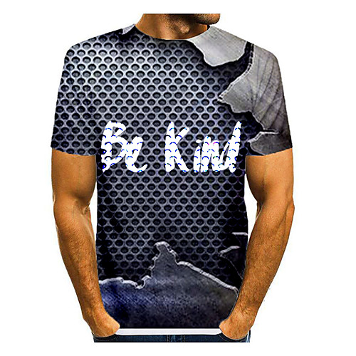 

Men's Graphic Letter Print T-shirt Basic Daily Dark Gray