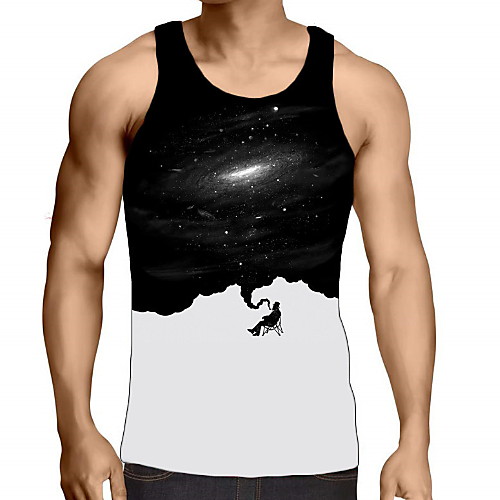 

Men's Graphic Print Tank Top Daily Black