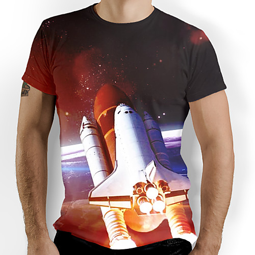 

Men's T shirt Graphic Short Sleeve Daily Tops Basic Elegant Rainbow