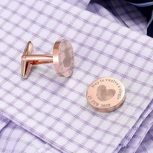

Personalized Customized Men's Cufflink Set Geometrical Geometric 1pc / pack Golden Rose Gold Black