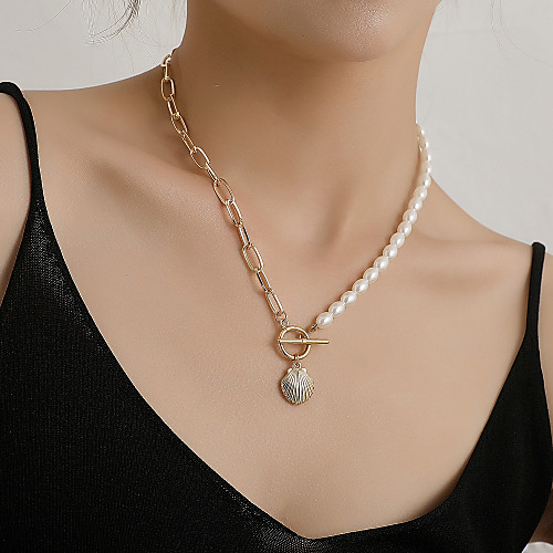 

Women's Pendant Necklace Necklace Classic Lucky Simple Rustic Holiday Trendy Imitation Pearl Chrome Gold Silver 45 cm Necklace Jewelry 1pc For Anniversary Party Evening Street Beach Festival