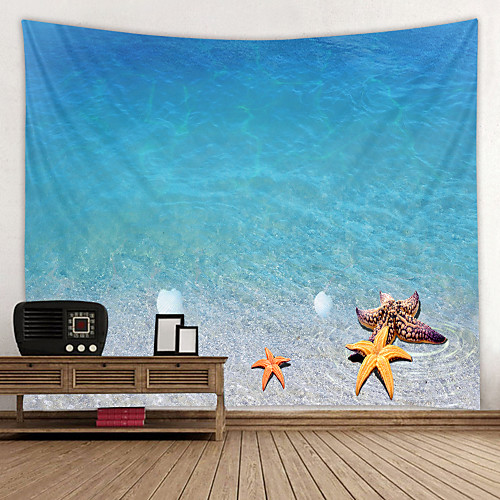 

Marine Starfish Conch Digital Printed Tapestry Decor Wall Art Tablecloths Bedspread Picnic Blanket Beach Throw Tapestries Colorful Bedroom Hall Dorm Living Room Hanging