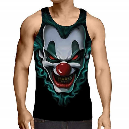 

Men's Graphic Print Tank Top Street chic Exaggerated Daily Going out Rainbow