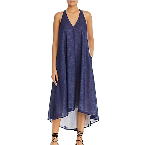 

Women's Strap Dress Midi Dress - Sleeveless Solid Color Summer Casual Chinoiserie 2020 Blue S M L XL