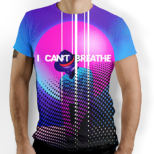 

Men's Graphic Letter Print T-shirt Daily Purple