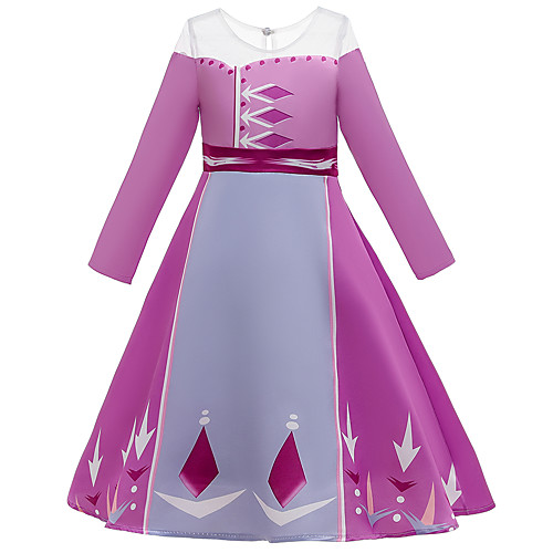 

Fairytale Dress Girls' Movie Cosplay Cosplay Princess Vacation Dress Purple Dress Children's Day Polyester Cotton