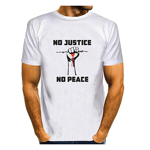 

Men's Graphic Letter Print T-shirt Basic Daily White