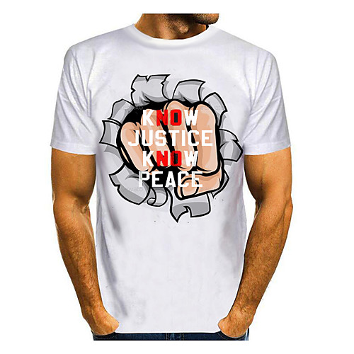 

Men's Graphic Letter Print T-shirt Basic Daily White