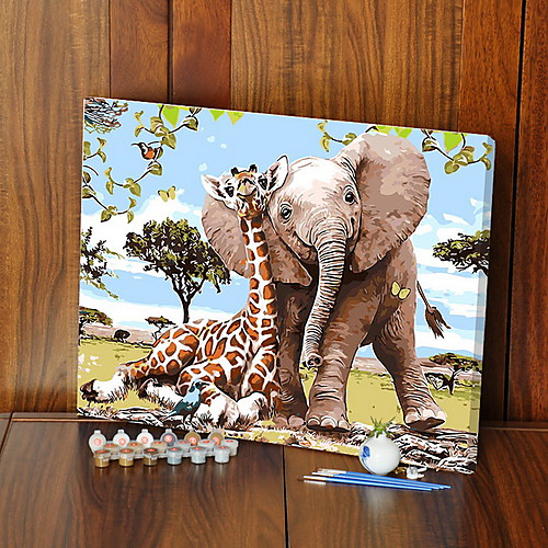 

Animals Oil Painting By Numbers For Adults Paints By Number Canvas Painting Kits 50x40cm DIY Gift Home Decor