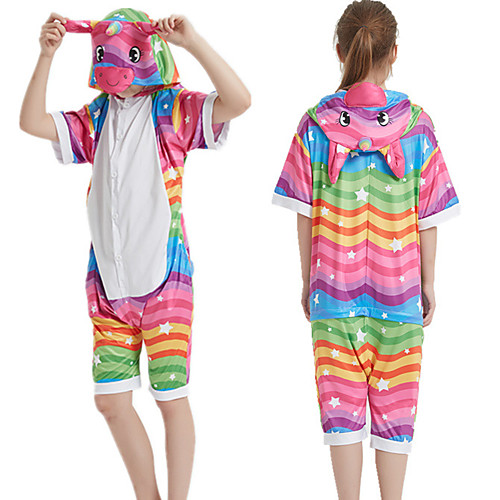 

Kid's Kigurumi Pajamas Unicorn Onesie Pajamas Ice Silk Rainbow Cosplay For Boys and Girls Animal Sleepwear Cartoon Festival / Holiday Costumes / Leotard / Onesie