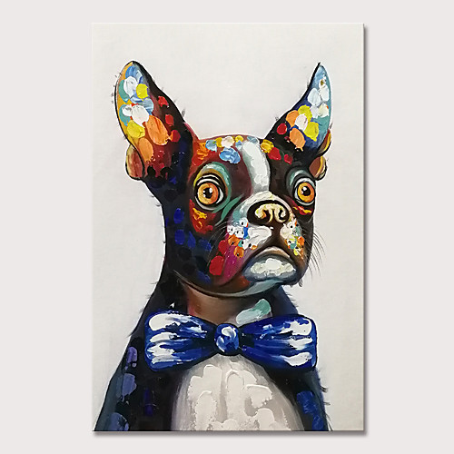 

Mintura Original Hand Painted Dog Animal Oil Paintings on Canvas Modern Abstract Wall Picture Pop Art Posters For Home Decoration Ready To Hang