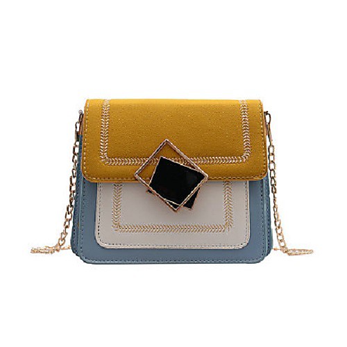 

Women's Zipper PU Crossbody Bag Black / Yellow / Green