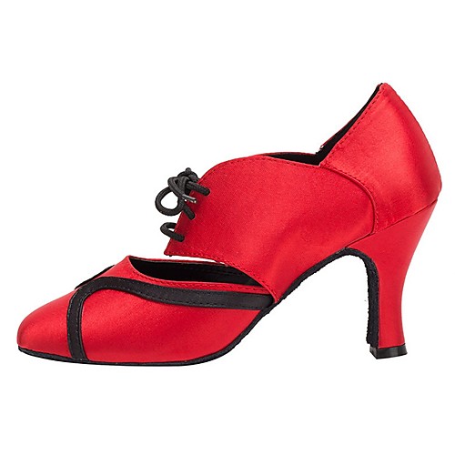 

Women's Latin Shoes PU Heel Cuban Heel Dance Shoes Red