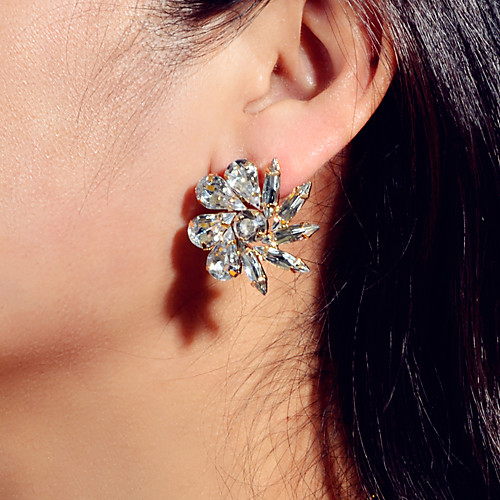 

Women's Earrings Geometrical Wedding Petal Elegant Korean Sweet Modern French Imitation Diamond Earrings Jewelry Gold For 1 Pair