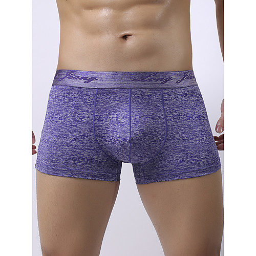

Men's Basic Boxers Underwear - Normal Mid Waist Black Blue Purple S M L