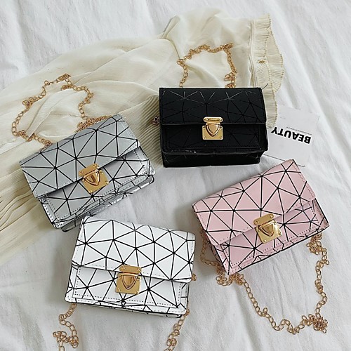 

Women's PU Crossbody Bag Striped White / Black / Blushing Pink