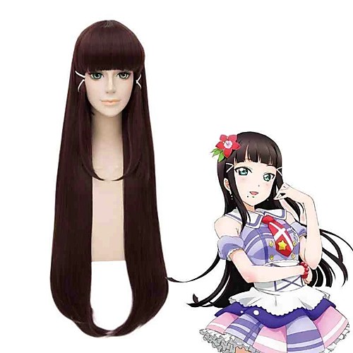 

Cosplay Wig Kurosawa Dia Love Live Straight Cosplay Neat Bang Wig Very Long Brown Synthetic Hair 40 inch Women's Anime Cosplay Best Quality Purple