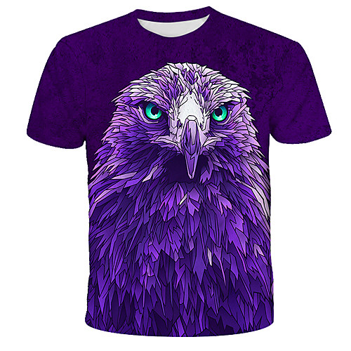 

Men's Graphic Animal Print T-shirt Street chic Exaggerated Daily Holiday Purple