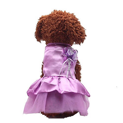 

Dog Outfits Dress Puppy Clothes Bowknot Wedding Wedding Party Dog Clothes Puppy Clothes Dog Outfits Purple Red Blue Costume for Girl and Boy Dog Polyster XXS XS