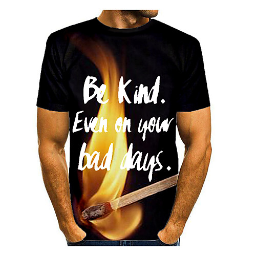 

Men's Graphic Letter Print T-shirt Basic Daily Black