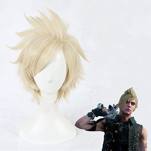 

Cosplay Wig Prompto Argentum Final Fantasy Straight Cosplay Layered Haircut Wig Short Light Blonde Synthetic Hair 14 inch Men's Anime Cosplay Cool Blonde