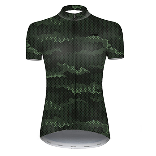 

21Grams Women's Short Sleeve Cycling Jersey Nylon Polyester Camouflage Polka Dot Camo / Camouflage Bike Jersey Top Mountain Bike MTB Road Bike Cycling Breathable Quick Dry Ultraviolet Resistant Sports