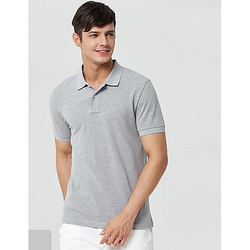 

Men's Solid Colored Polo Shirt Collar Black / Dark Gray
