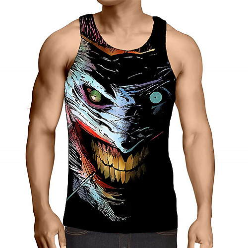 

Men's Graphic Print Tank Top Street chic Exaggerated Daily Going out Rainbow