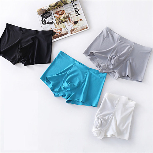 

Men's Sports Underwear Boxer Brief Trunks 4pcs Elastane Sports Shorts Underwear Shorts Bottoms Running Walking Jogging Training Breathable Quick Dry Soft Fashion Rainbow White Black Purple Grey Blue