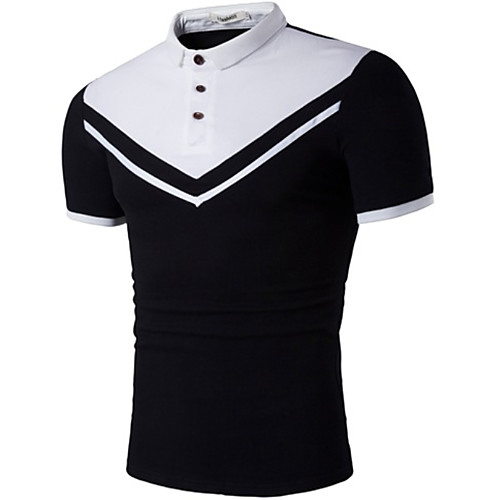 

Men's Color Block Polo Daily White / Black