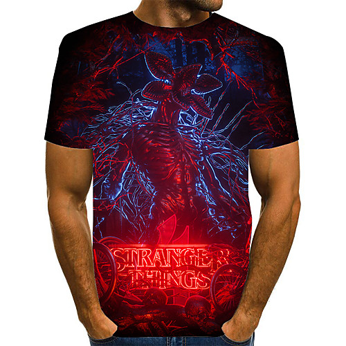 

Men's Geometric Graphic Print T-shirt Street chic Exaggerated Daily Going out Rainbow