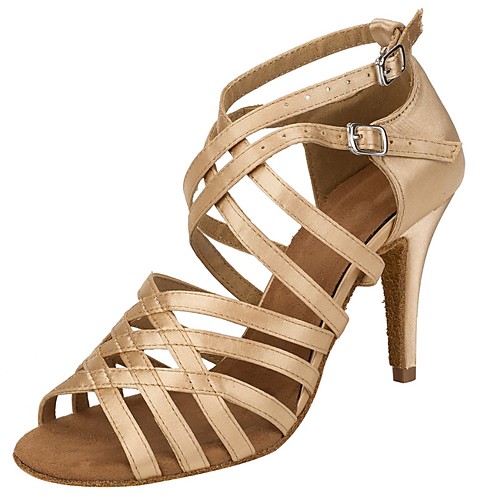 

Women's Latin Shoes PU Heel Cuban Heel Dance Shoes Almond