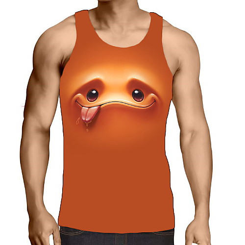 

Men's Graphic Print Tank Top Daily Orange