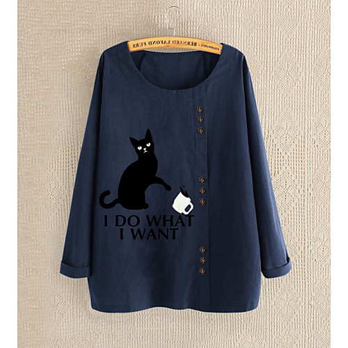 

Women's Cartoon Letter T-shirt Daily White / Black / Red / Yellow / Blushing Pink / Green / Light Green / Navy Blue