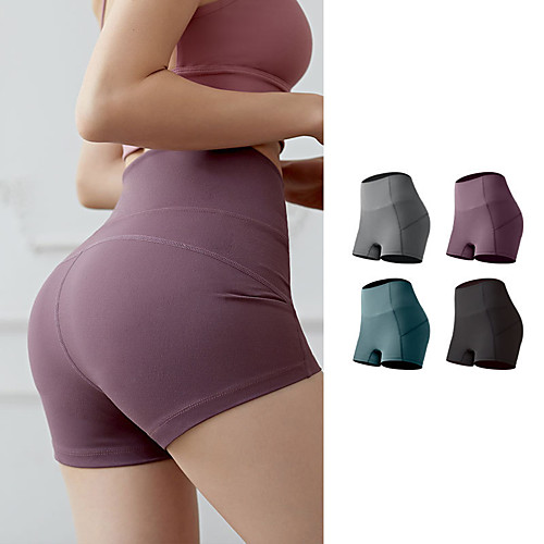 

Women's High Waist Yoga Shorts Fashion Black Purple Green Gray Elastane Yoga Running Fitness Shorts Sport Activewear Breathable Tummy Control Butt Lift Soft High Elasticity