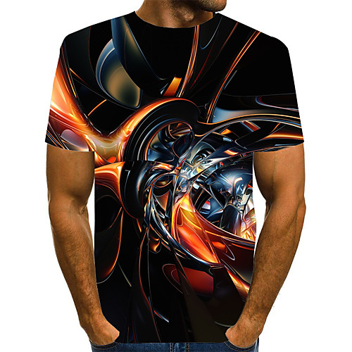 

Men's Graphic Print T-shirt Street chic Exaggerated Daily Going out Rainbow