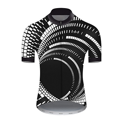 

21Grams Men's Short Sleeve Cycling Jersey Nylon BlackWhite Plaid Checkered Gradient 3D Bike Jersey Top Mountain Bike MTB Road Bike Cycling Breathable Quick Dry Sports Clothing Apparel