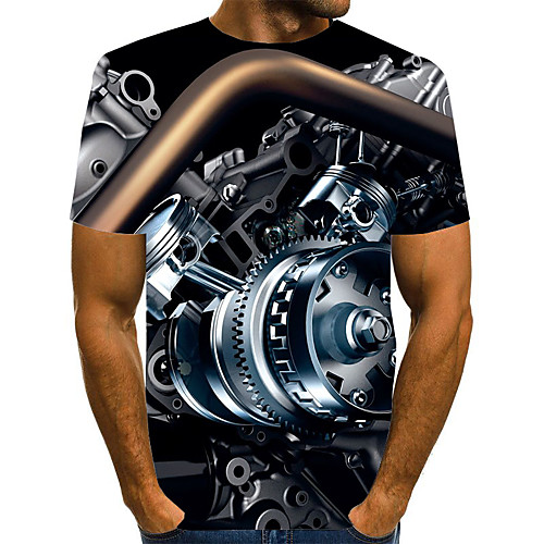 

Men's Graphic Print T-shirt Street chic Exaggerated Daily Going out Rainbow