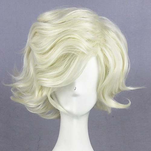 

Cosplay Costume Wig Cosplay Wig Gokotai Touken Ranbu Curly Cosplay Asymmetrical With Bangs Wig Short Beige Blonde#18 Synthetic Hair 14 inch Women's Anime Cosplay Best Quality Blonde